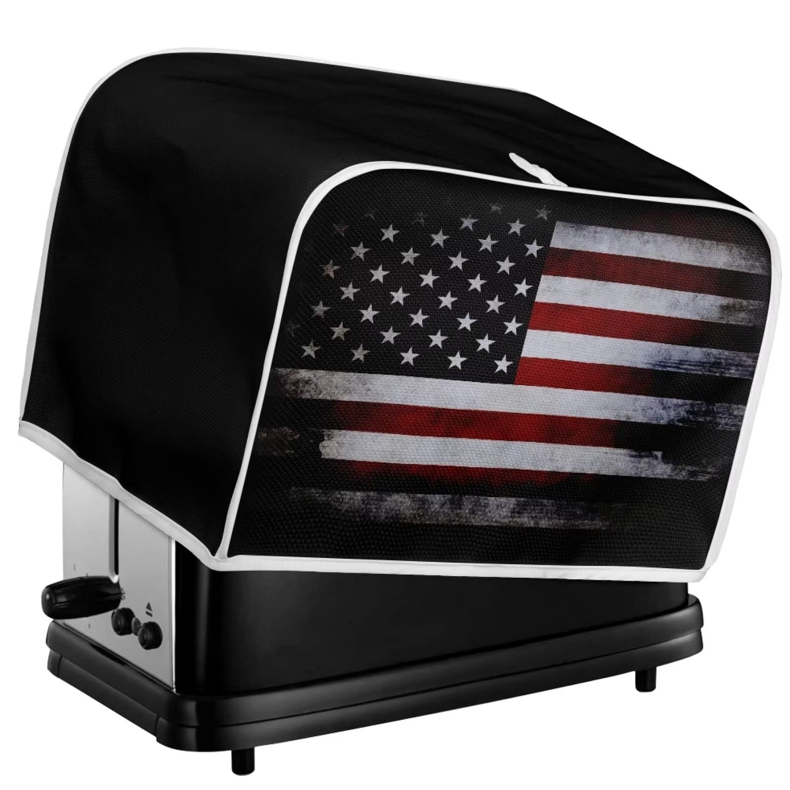 Toaster-Abdeckung Schwarz Marmor - Für 2/4 Scheiben Toaster, Aus Polyester, Staubdicht, Wasserabweisend