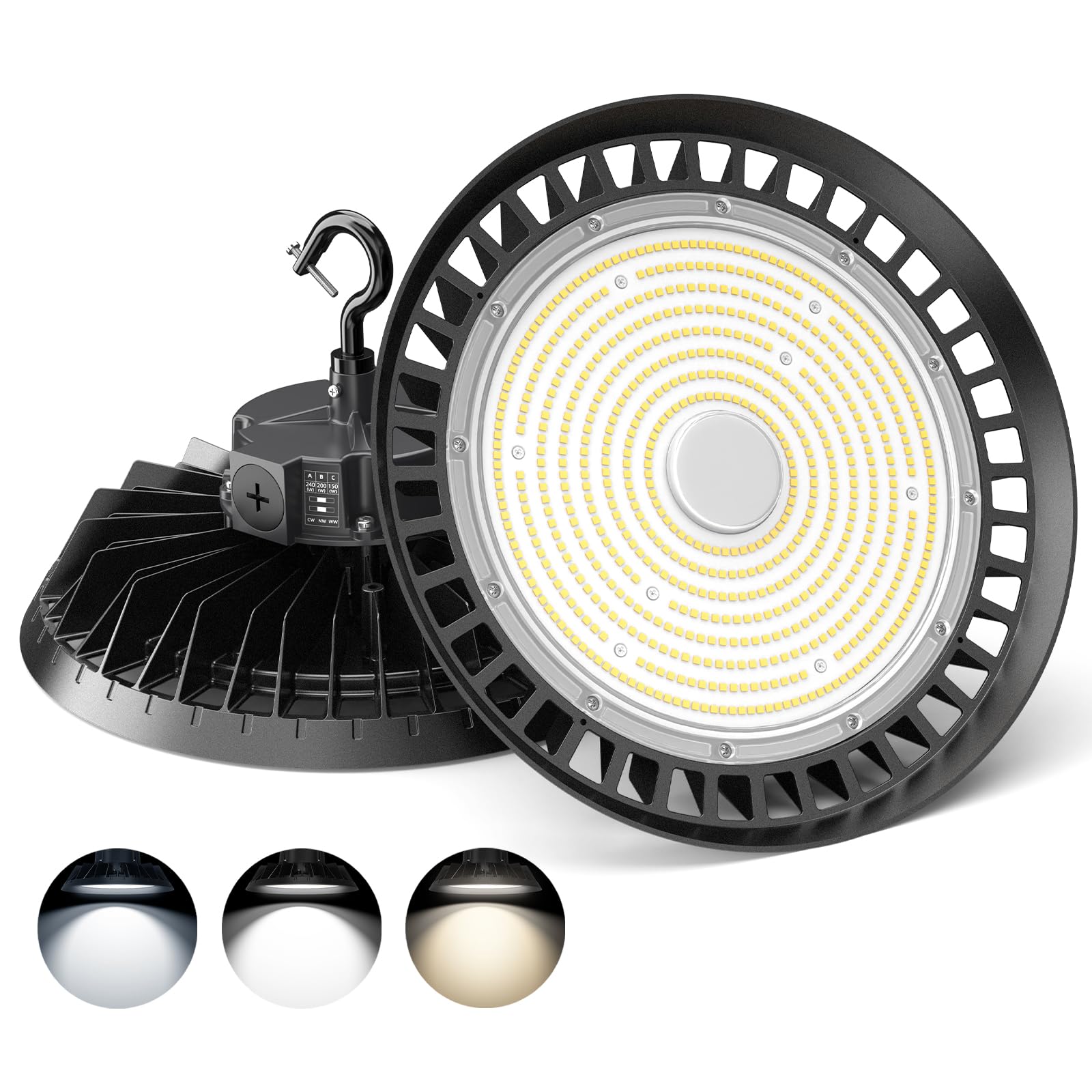 UFO LED High Bay Light 300W 240W 200W Adjustable 5700K 5000K 4500K Dimmable High Bay LED Shop Light — view 2