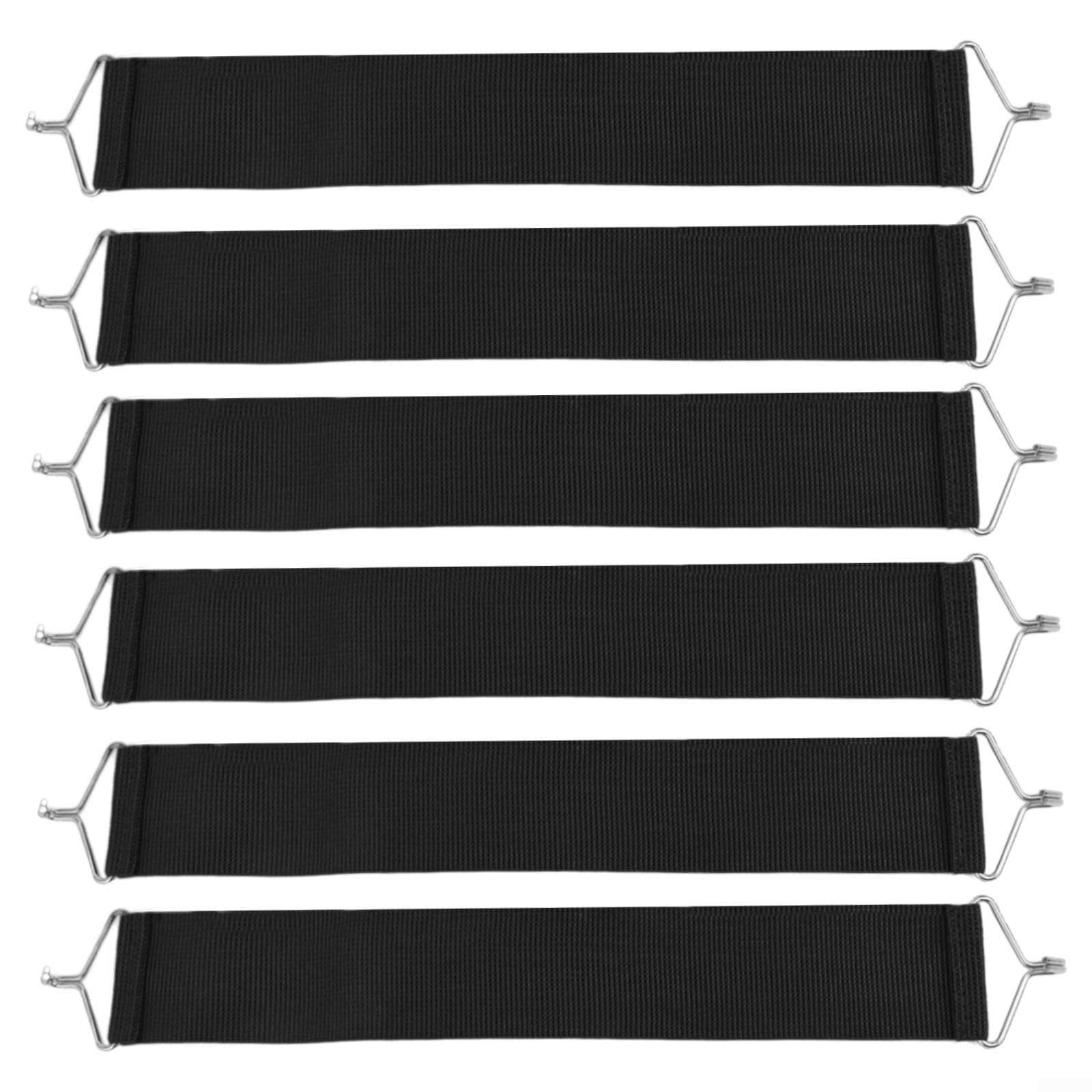 ZWEquipint Reinforced Chair Support Belts,6 Pack Fabric Anti-Gravity Recliner Replacement Straps,With Metal Hooks,For Outdoor Patio Lounge Chair(black)