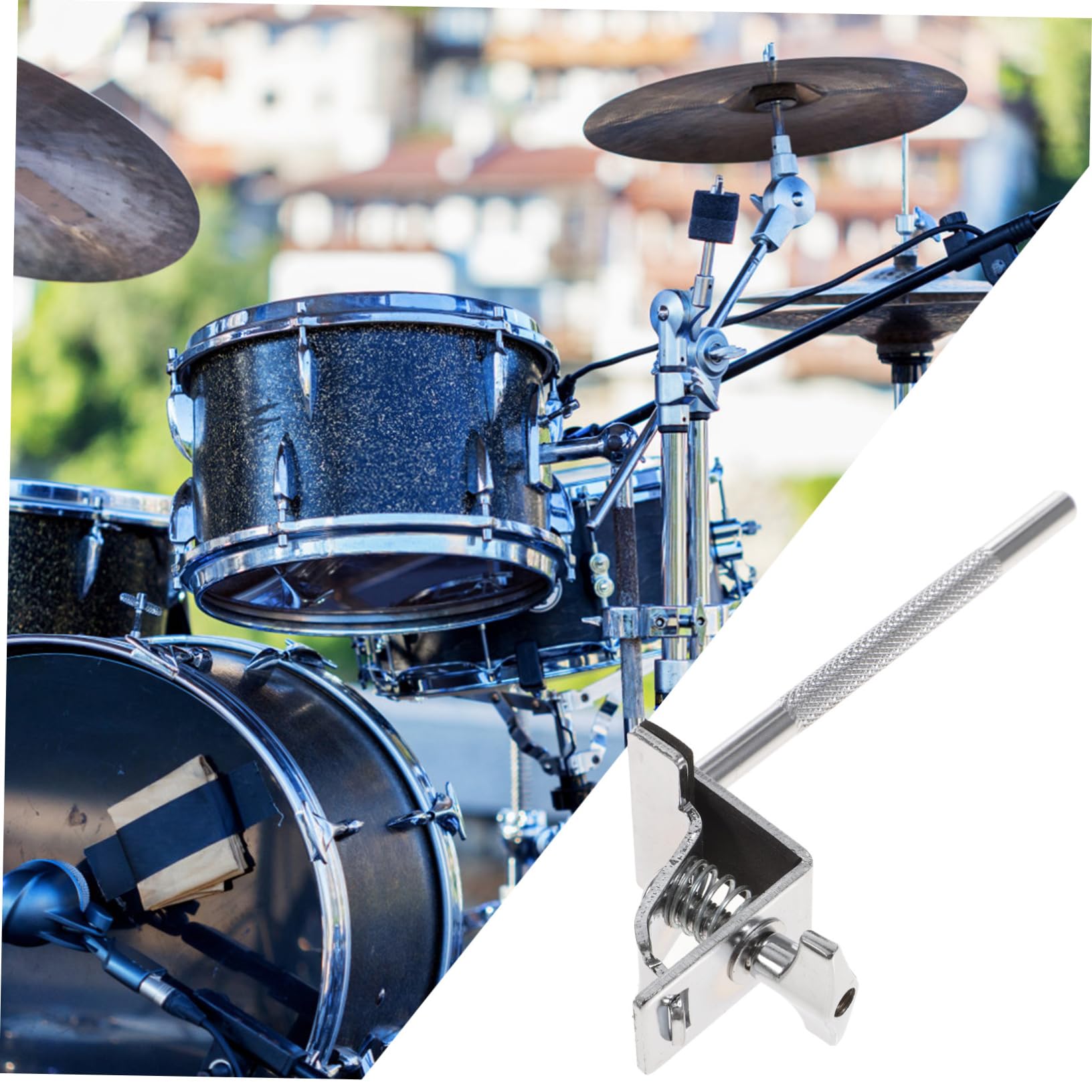 BESTonZON Drum Cowbell Clip Drum Set Cowbell Holder Universal Clamp Easy Install for Performance