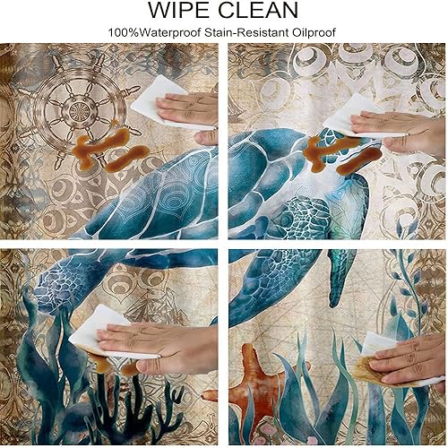 Miniatura 4 de Mantel ajustable de tortuga marina y asientos de banco, divertido animal marino azul, para exteriores, parque, terraza, 28 x 72 pulgadas