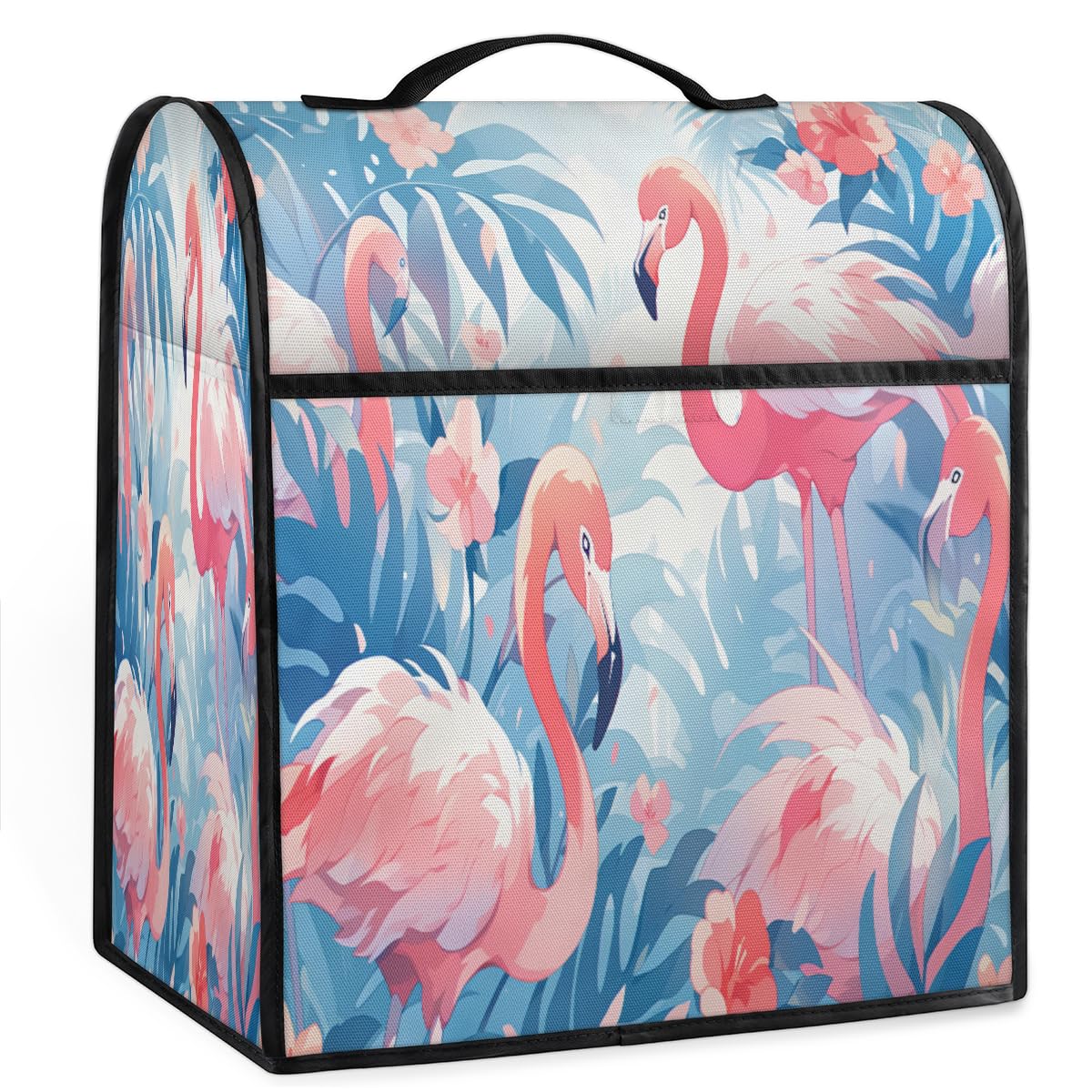 Coffee Maker Cover Watercolor Flamingo Tropical Kitchen Appliance Covers Small Appliance Covers Blender Cover Juicer Cover Dust Covers for Kitchen Appliances with Top Handle and Pockets,Washable,C477