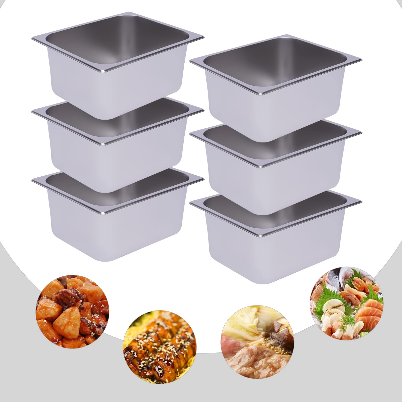 1/2 contenitore per gastronorm, in acciaio inox, profondità 150 mm, 33 x 26 x 15 cm, per la casa degli hotel