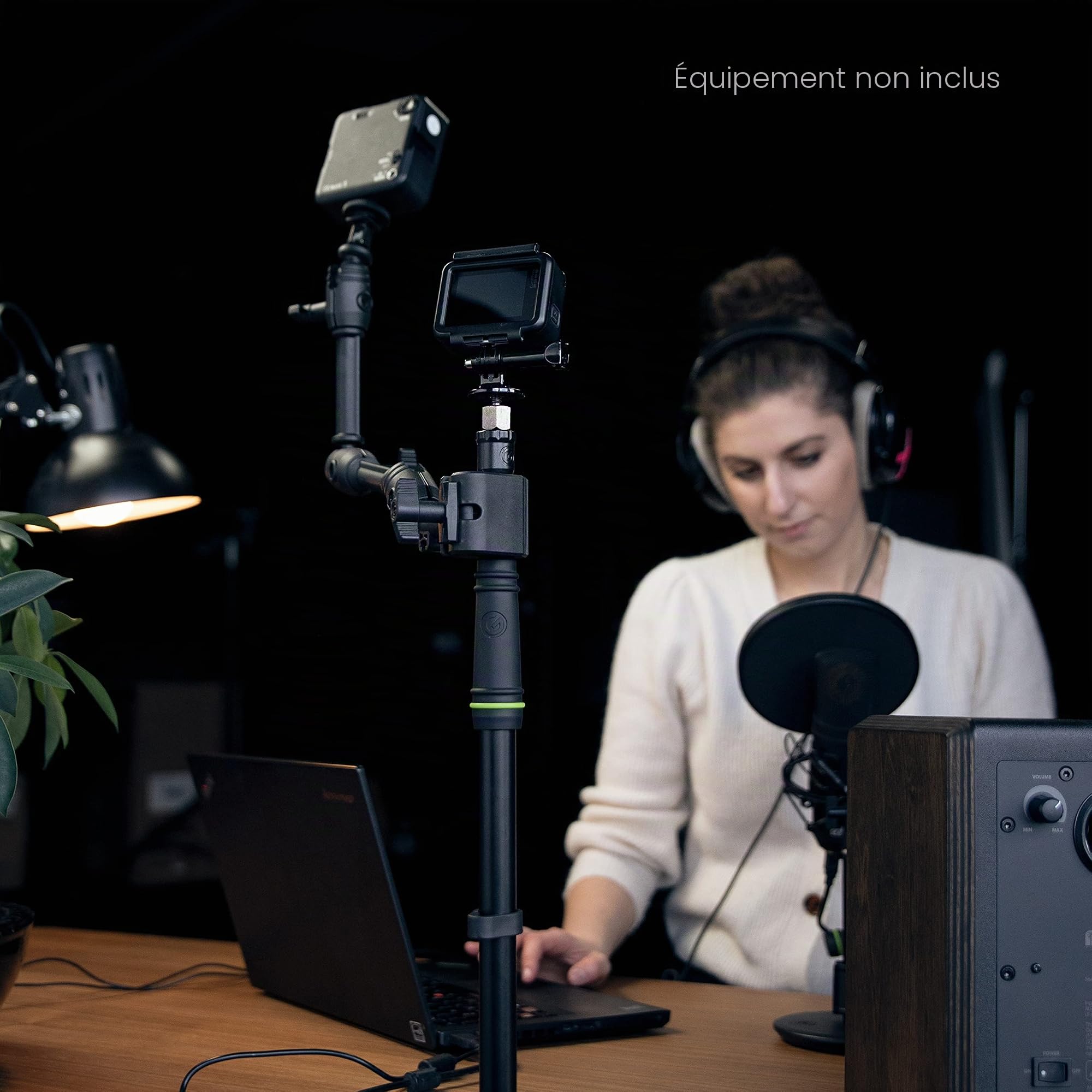 Gravity MS 0200 SET1 - Perche de microphone pour montage sur table, y compris pince de table et perche