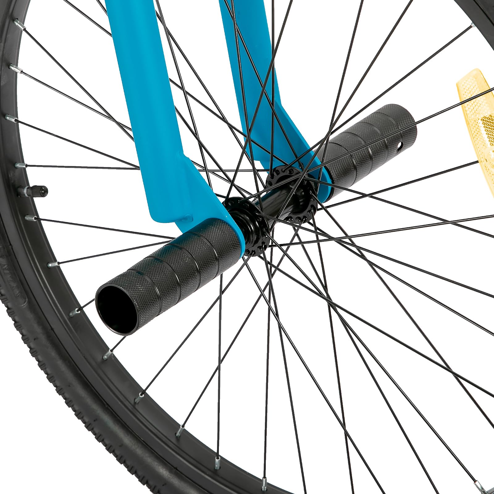 Hiland Vélo pour Enfant Vélo BMX Freestyle 24/26 Pouces pour Garçons et Filles Adolescents avec Protection de Chaîne Roue Libre Coloré/Gris/Bleu