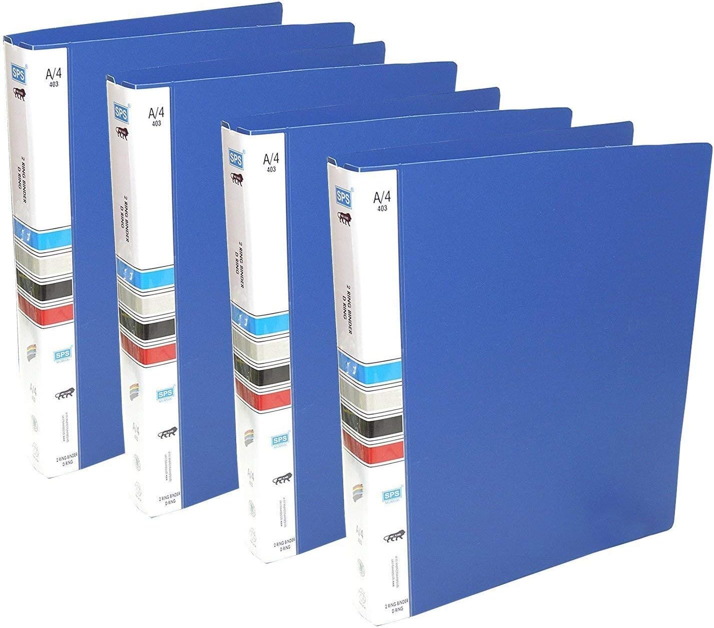SPS Ring Binder File A4 File Folder Ring File for Projects, Certificate, Documents (Blue, Pack of 4)