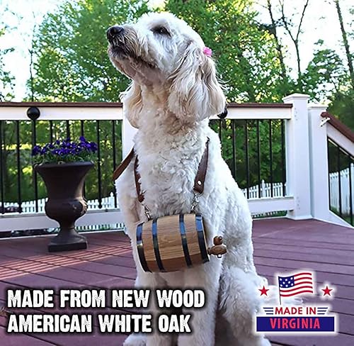 Miniatura 9 de St Bernard - Collar de barril de whisky para perro, Favourite Drink is a Growler, dispensador de barril de roble de 12 litro para perros San