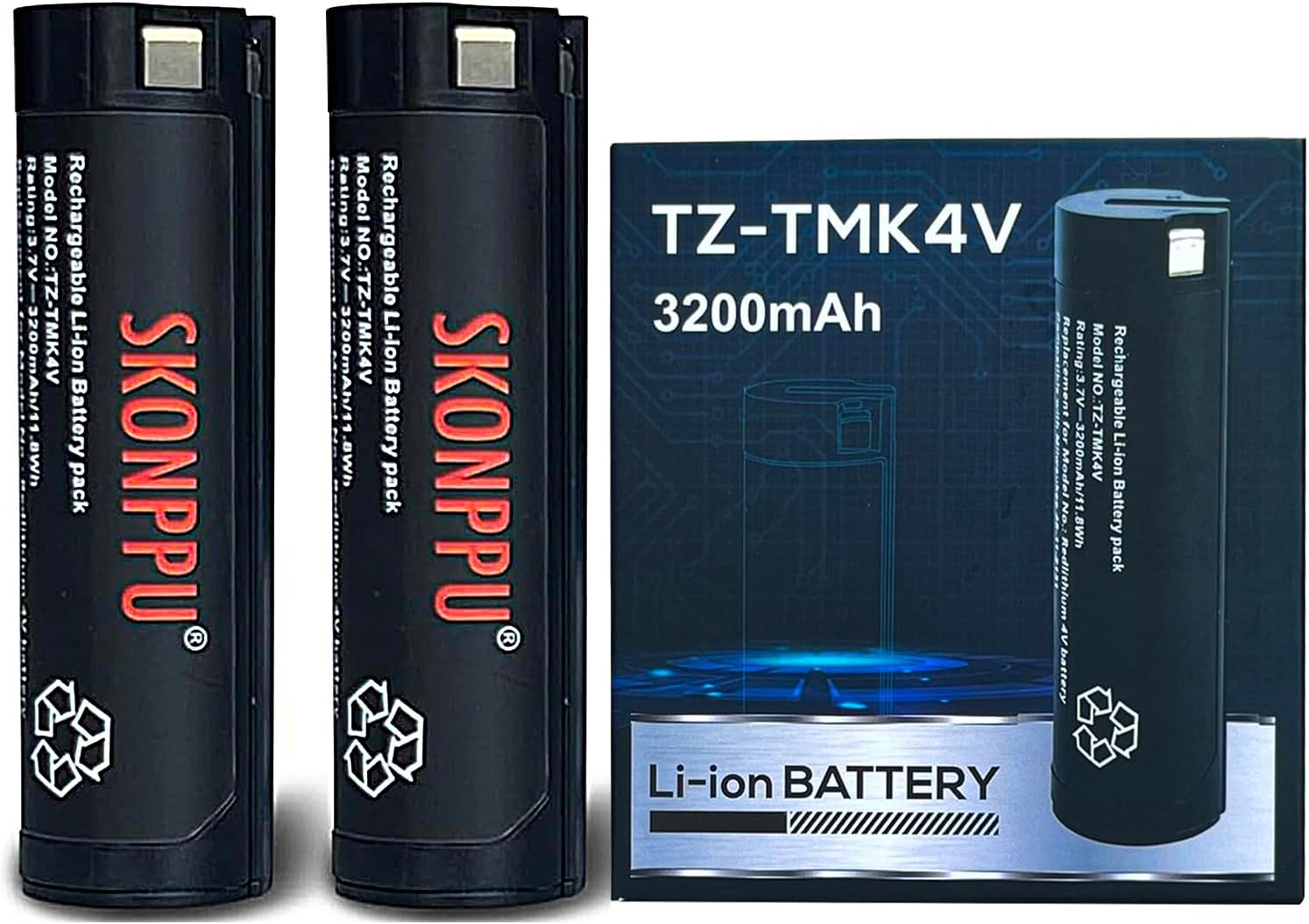 SKONPPU 2-Pack 4V Li-ion Battery for Milwaukee Headlamp&Flashlight Red Lithiu...