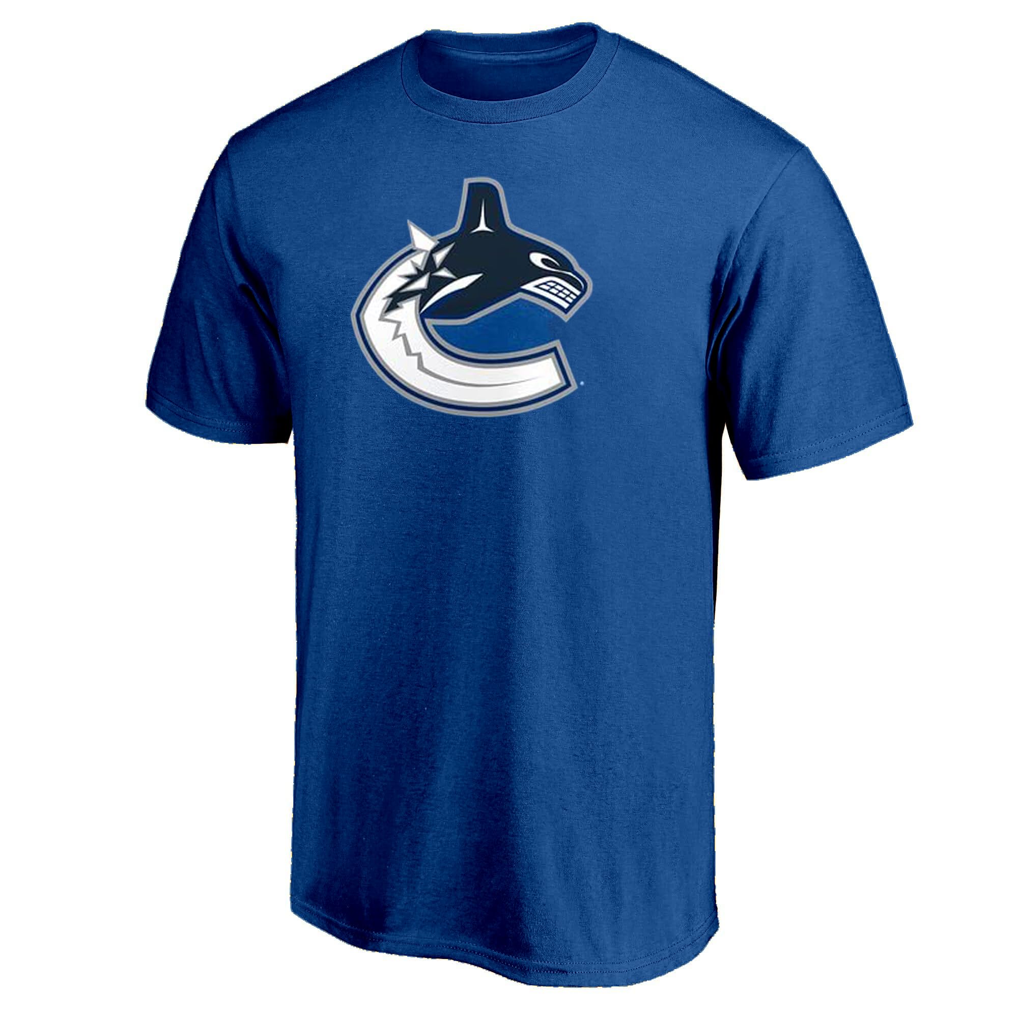 Outerstuff NHL Kids Youth 8-20 Official Team Color Polyester Performance Primary Logo Short Sleeve T-Shirt, Vancouver Canucks Blue, 18-20