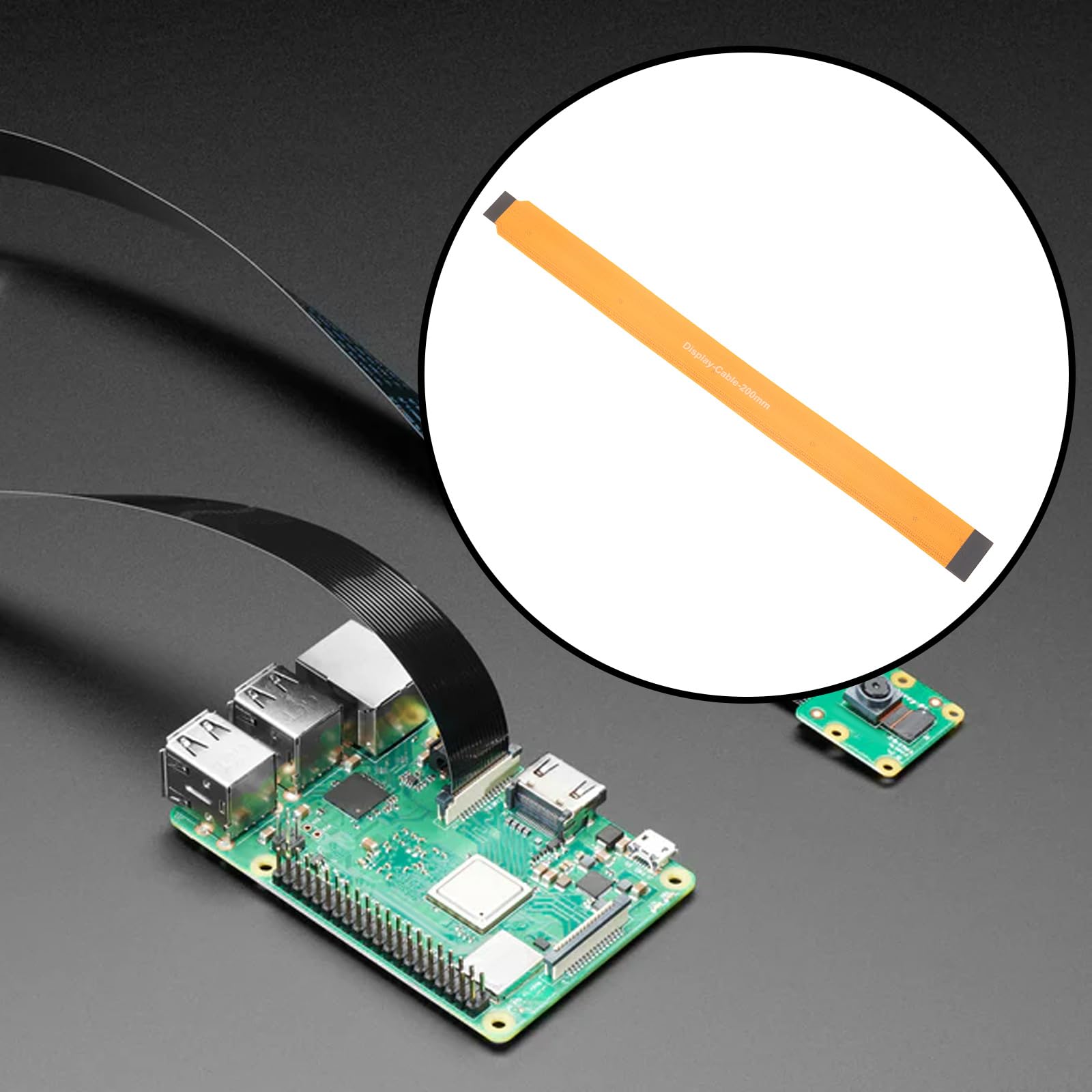 ECSiNG DSI FFC Flexibles Flachkabel, 22-polig auf 15-polig, kompatibel mit Raspberry Pi 5 DSI-Bildschirmen, 200 mm