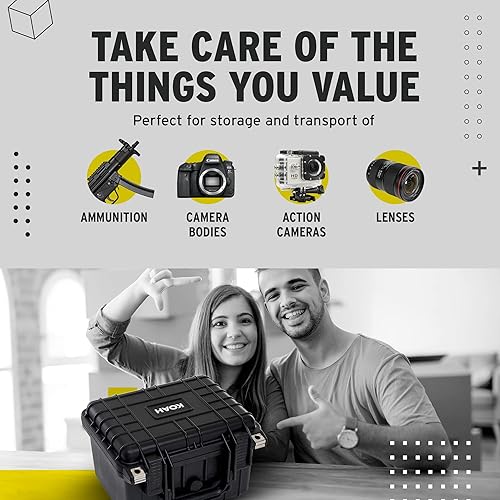 Miniatura 7 de Knox Gear Koah - Funda rígida resistente a la intemperie con espuma personalizable (10 x 9 x 7 pulgadas)