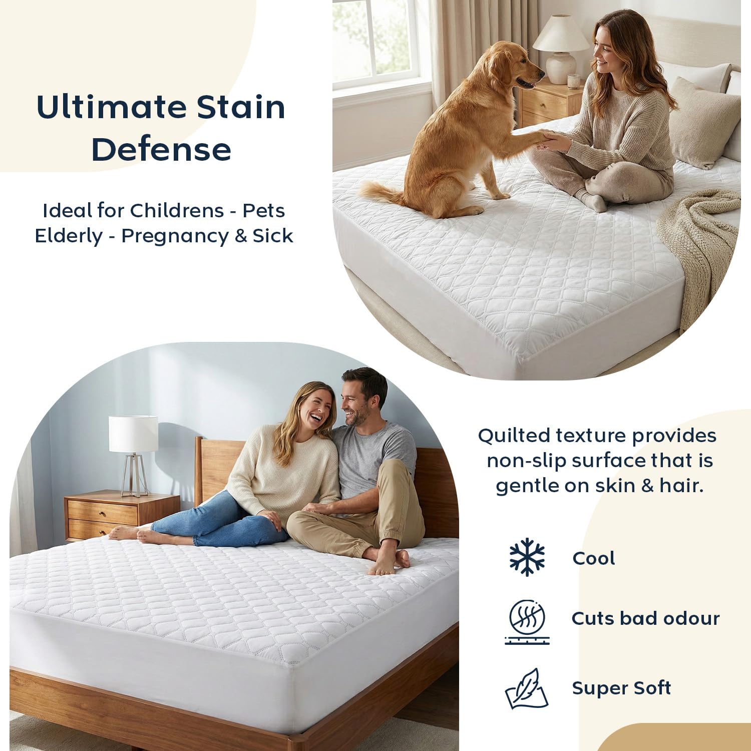 Ayka Waterproof Queen Mattress Protector - 100% Cotton -5