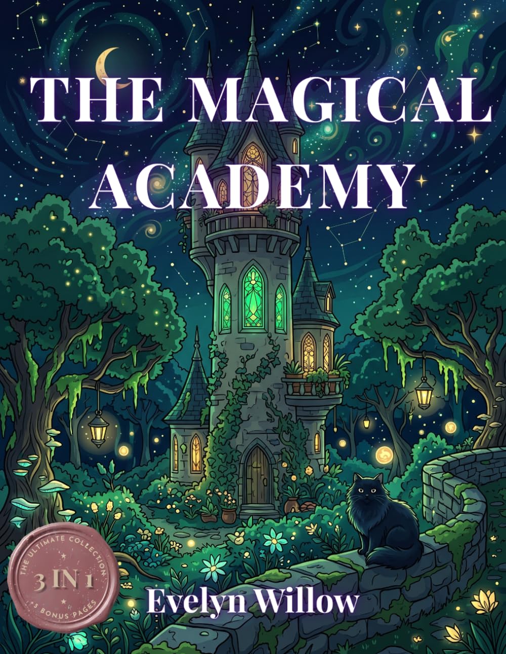 The Magical Academy: Bold and Easy Dark Academia Coloring Book Collection for Adults: 3-in-1 Cozy Fantasy, Witchy Vibes, and Relaxing Magic to Soothe Your Soul (The Cozy Magical Academy Collection)