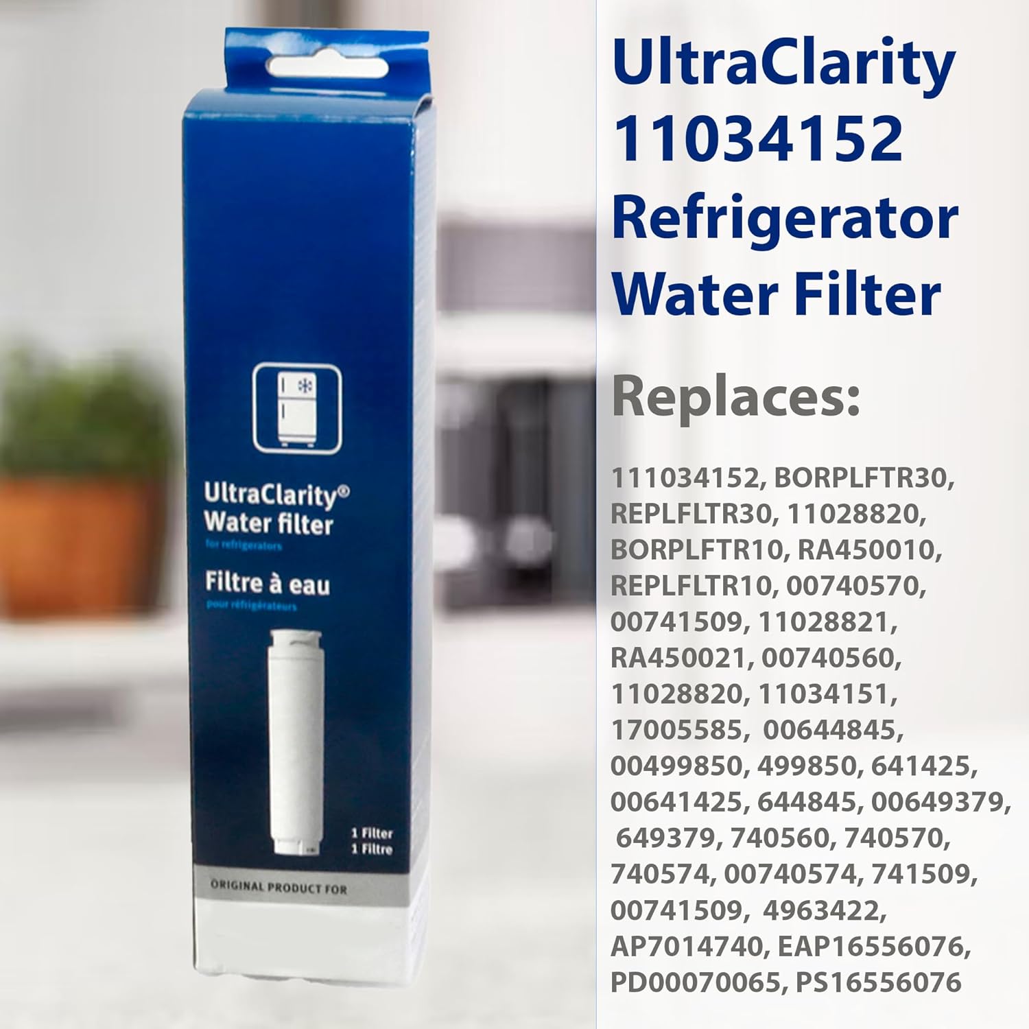 US-Based Supplier – UltraClarity 11034152 BORPLFTR10 REPLFLTR10 fits for Bosch Thermador GAGGENAU Refrigerator Water Filter – NSF Certified (National Sanitation Foundation) (3)