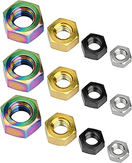 5 tuercas de titanio M4 ~ M8 tuerca hexagonal para bicicleta motocicleta coche Ti sujetador 5 colores-M6-azul quemado