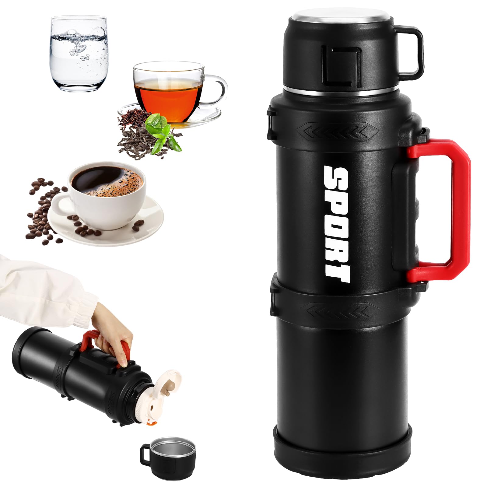 Hangrow 2.5L Vacuum Flask Stainless Steel with Coffee Cup Lid