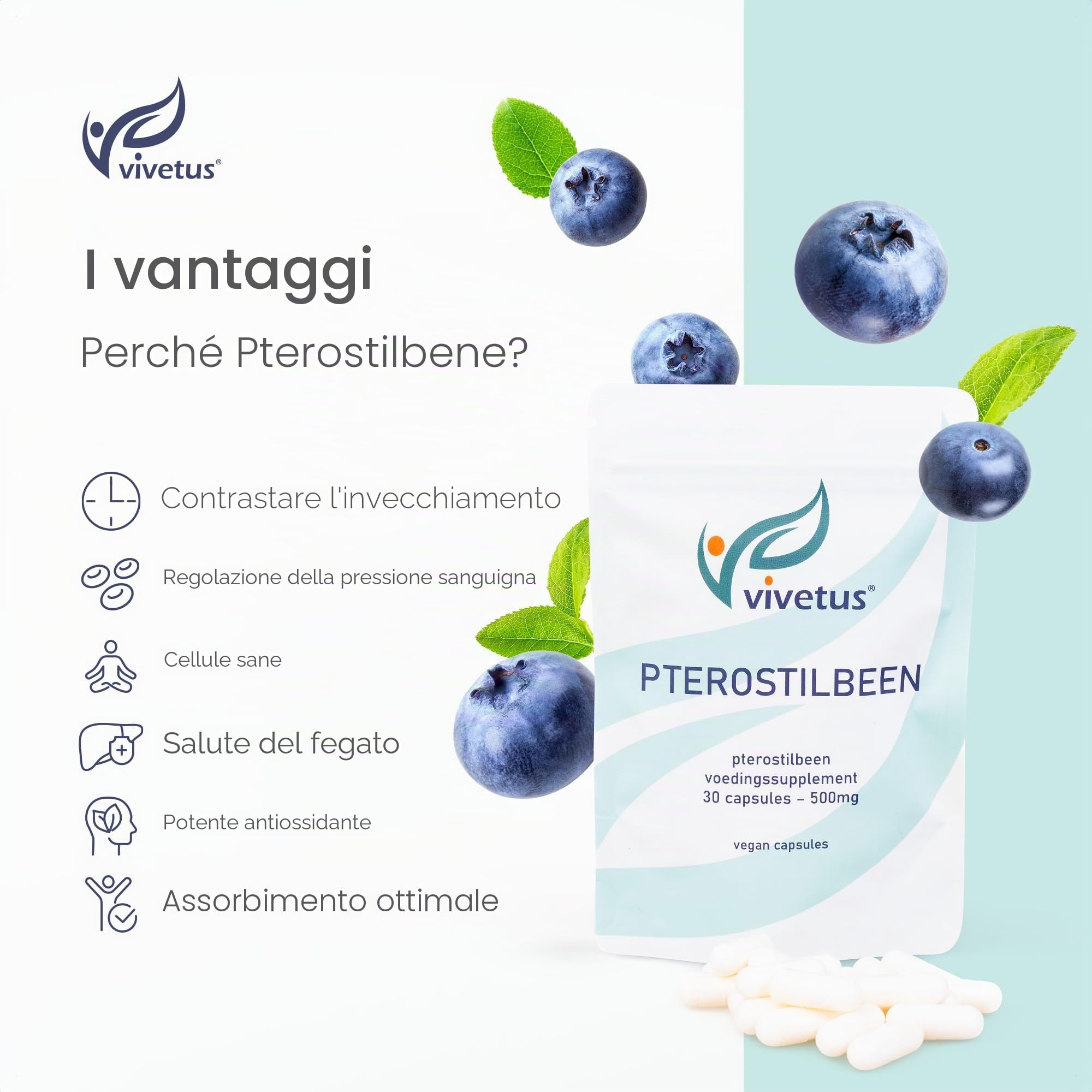 Pterostilbene - 30 capsula - 500 mg