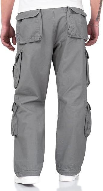 Surplus Cargo Trousers Mens Airborne Vintage, Grey, L