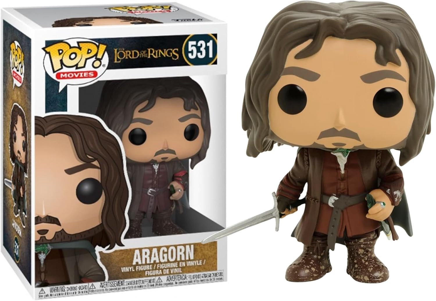 Funko POP! Movies: Lord of The Rings/Hobbit - Aragorn Collectible Figure , Brown