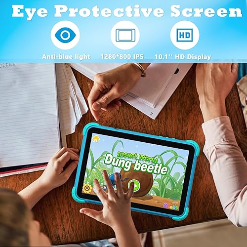 Miniatura 6 de Tablet para niños de 10 pulgadas, tablet para niños, tabletas Android para niños pequeños con estuche, tabletas para niños con control parental,