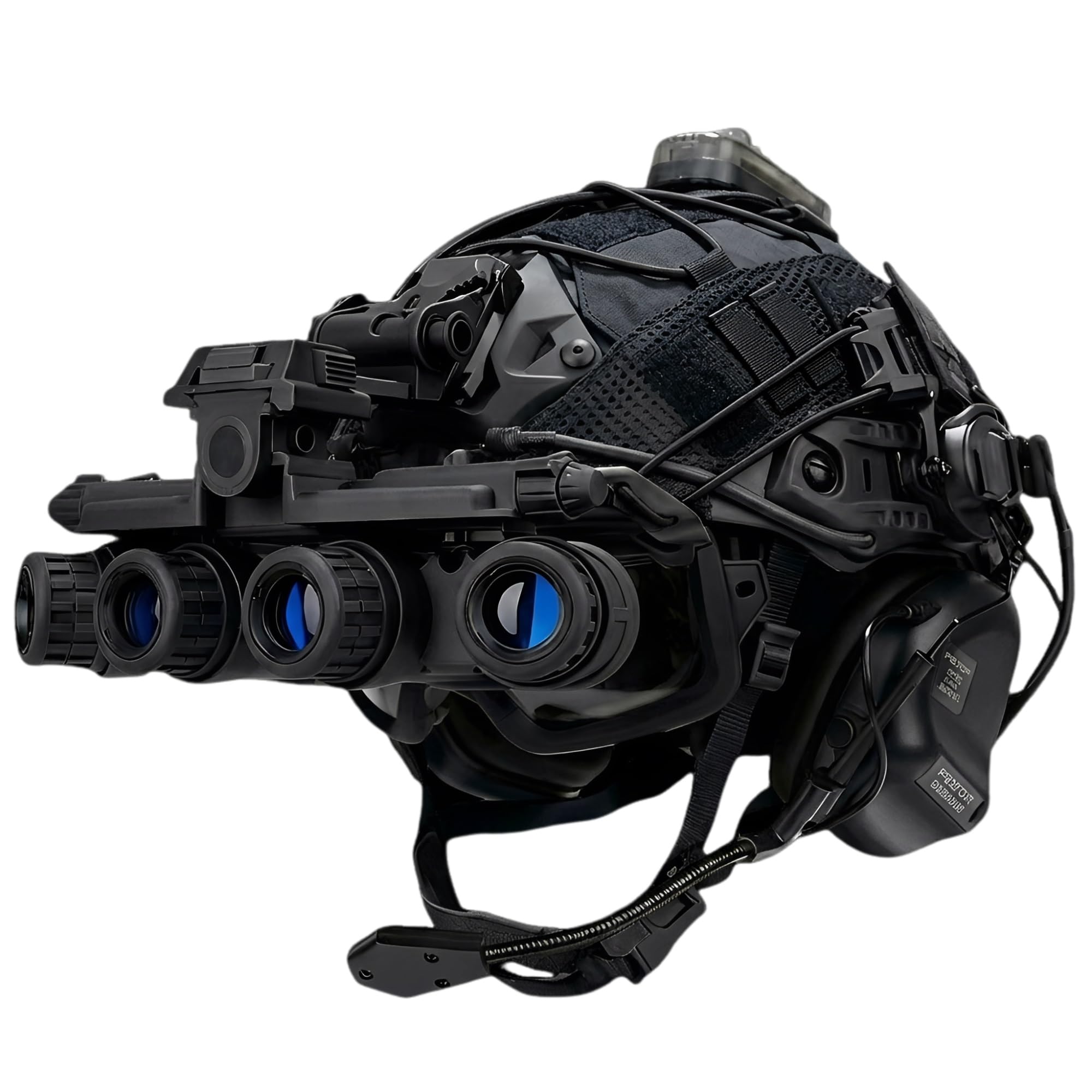 Set Casco Tattico Rapido con Visore Notturno GPNVG-18, Supporto per Visore Notturno, Cuffie con Riduzione del Rumore E Occhiali Antiappannamento per La Caccia Softair