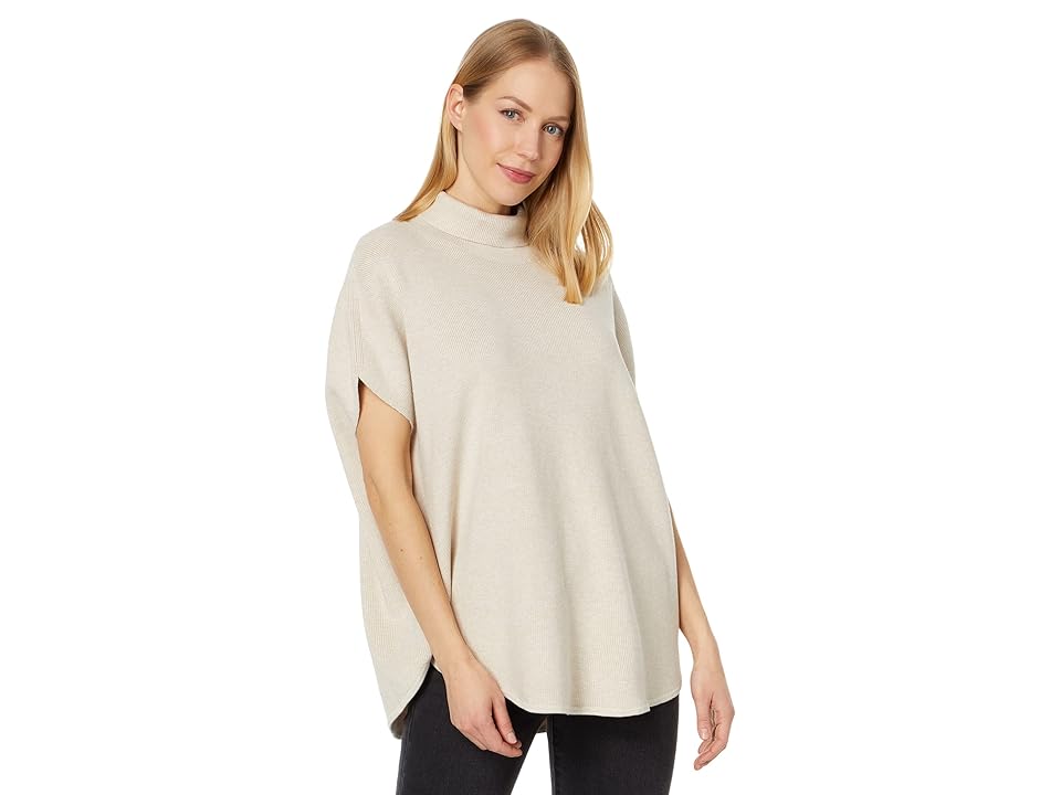 Lilla P Turtleneck Poncho Sweater (Linen) Women's Sweater