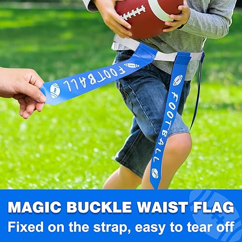 Miniatura 5 de Juego de 14 cinturones de fútbol con bandera para niños, 42 banderas de fútbol, 4 conos, 1 bolsa, bandera de juegos de fútbol para niños, jóvenes y