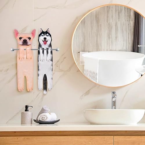 Miniatura 5 de Divertidas toallas de mano para perro de Bulldog Francés para la cocina y el baño, regalos para mujeres, perros, papá, regalos para hombres, Día de