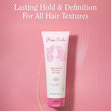Rizos Curls Travel Light Hold Gel, Defines with Flexible Hold, Flake-Free and Frizz-Free Voluminous Curls, Moisturize and Combat Humidity with Aloe Vera & Flaxseed, 2.5 oz