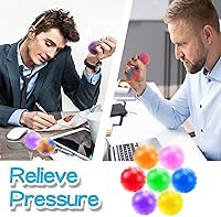 Vista 4 de 34 bolas antiestrés, bolas esponjosas para apretar, pequeñas bolas sensoriales, alivio del estrés con TDAH para adultos, premios de aula, recuerdos
