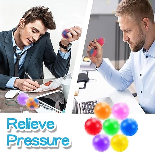 Miniatura 4 de 34 bolas antiestrés, bolas esponjosas para apretar, pequeñas bolas sensoriales, alivio del estrés con TDAH para adultos, premios de aula, recuerdos