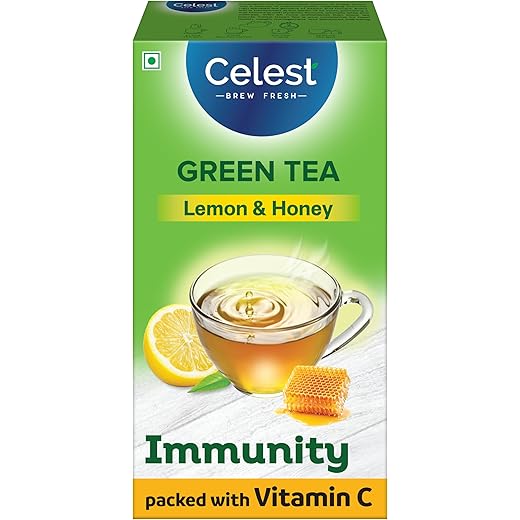 Celest Green Tea Lemon & Honey, with added Vitamin C, 100 Tea Bags | Green Tea