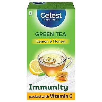 Celest Green Tea Lemon & Honey, with added Vitamin C, 100 Tea Bags | Green Tea - image, photos