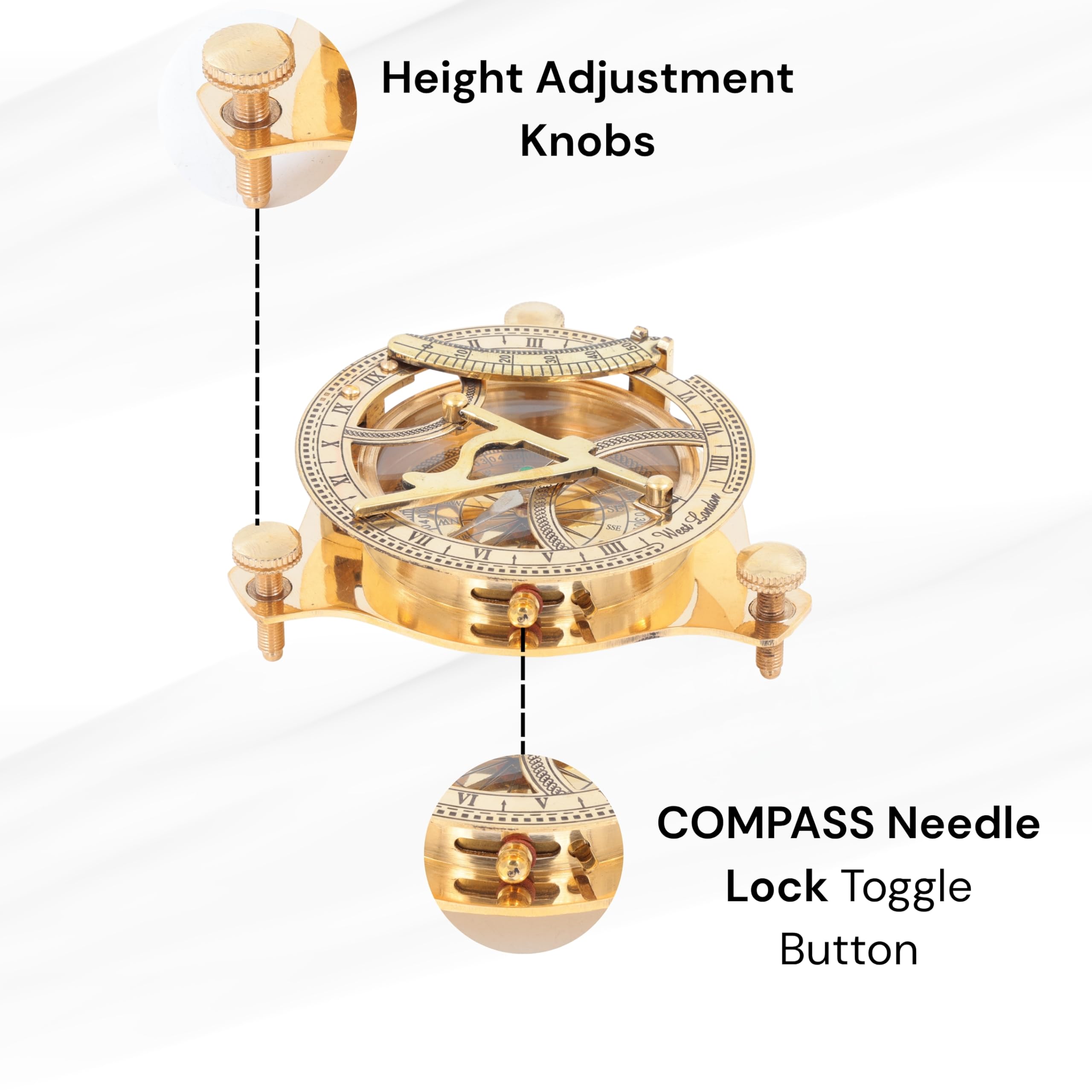 Nagina International Boussole triangulaire avec compteur de niveau intégré en bois de rose véritable avec ancre - 12,7 cm