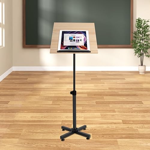 Atril Podio Soporte Altura Ajustable Mesa Portátil Presentación Portátil de Pie para Aula, Oficina, Iglesia, Escritorio Inclinable, Estudios de