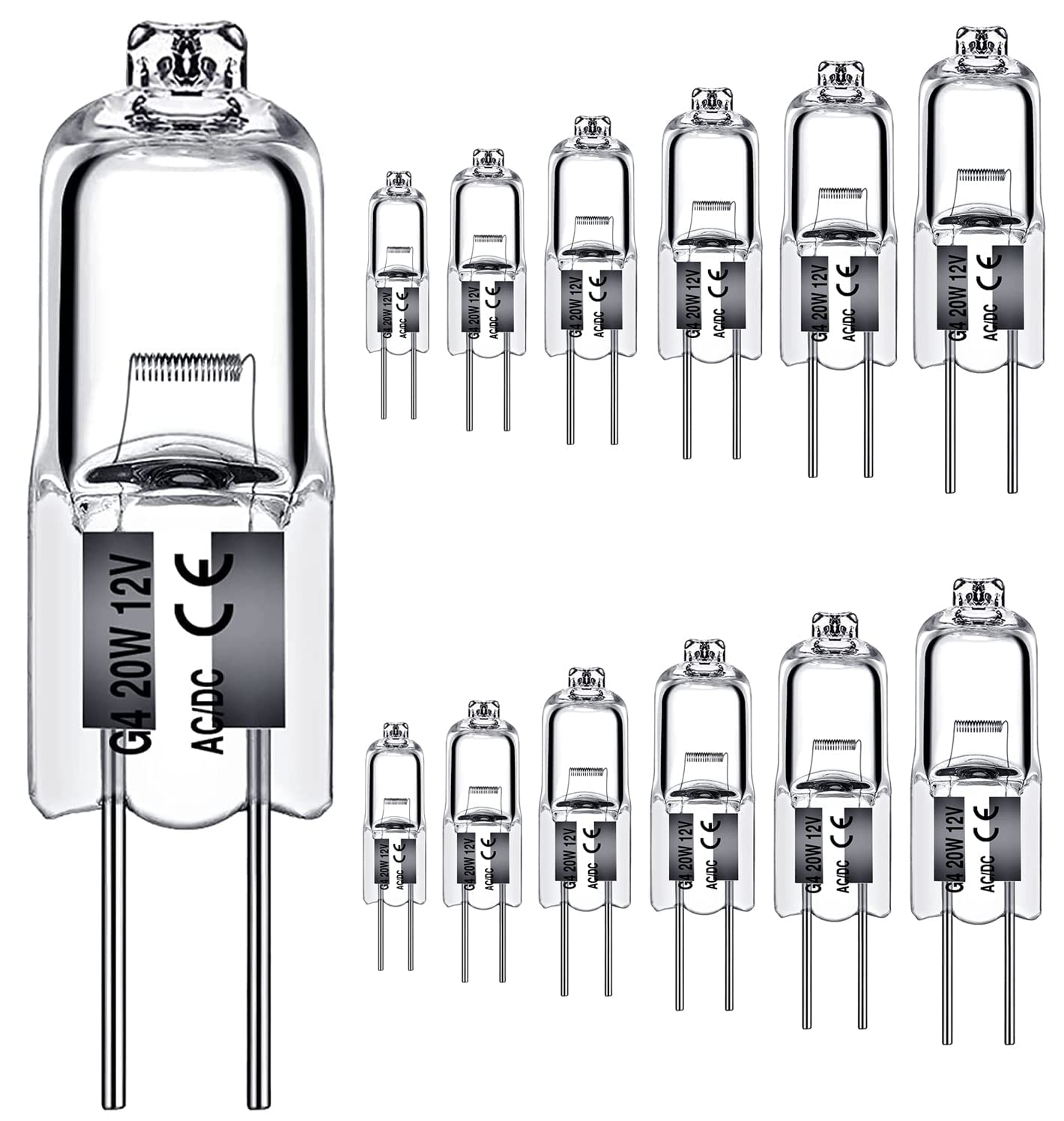 Buy G4 Bulb 30 Pack Crystal Clear Halogen Light Bulb 2 Pin 12V 20W JC