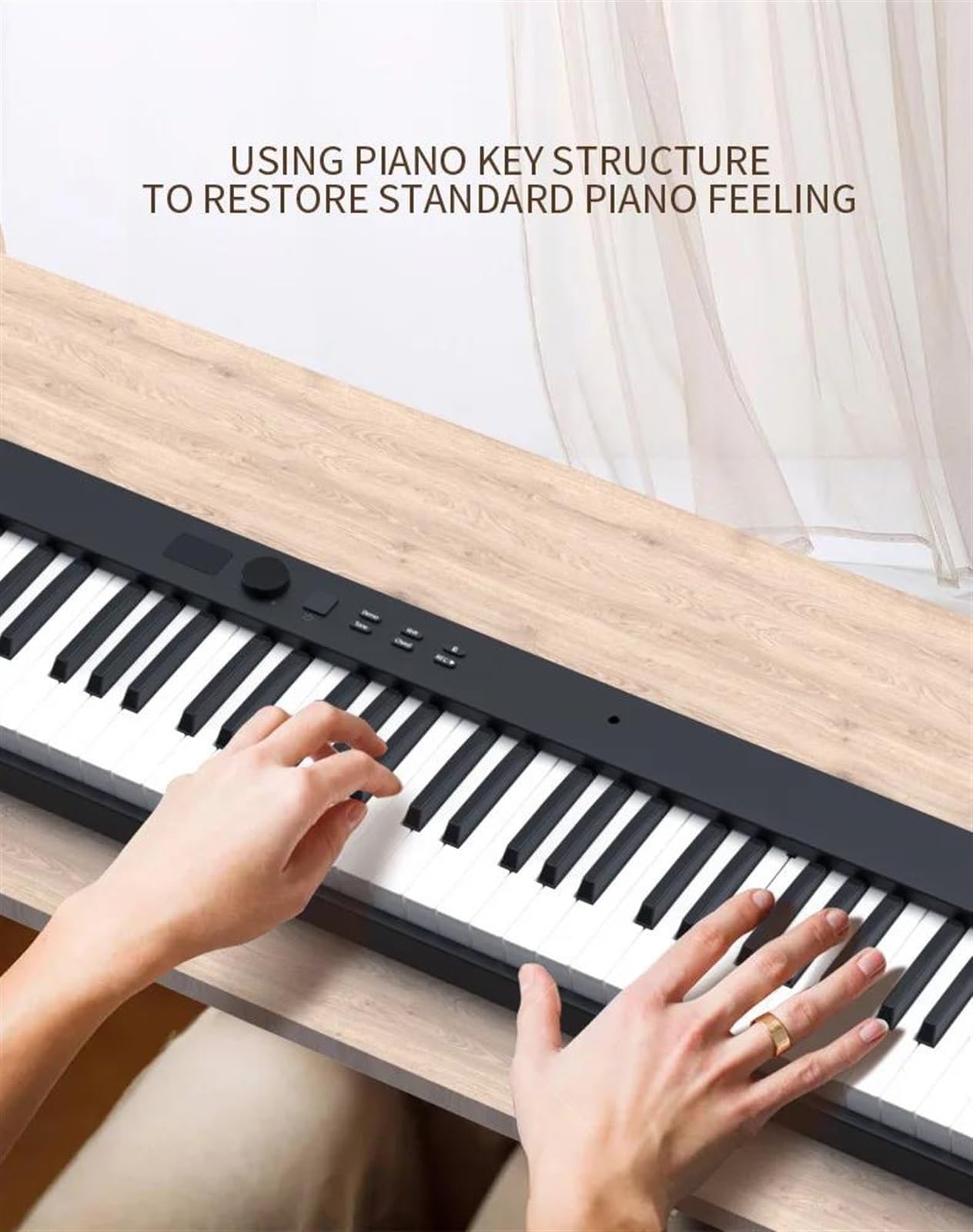 Elektroniczne Cyfrowe Pianino Wielofunkcyjny Elektroniczny Syntezator Muzyczny Składany Fortepian 88 Klawiszy Cyfrowy Instrument Klawiszowy USB Prezent(Black,UK)