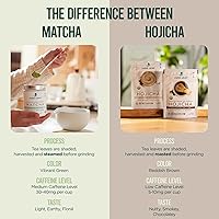 Vista 5 de Jade Leaf Matcha Polvo de Hojicha japonés orgánico, polvo de té verde matcha tostado, edición barista, auténtico origen japonés (bolsa de 1.76 onzas)
