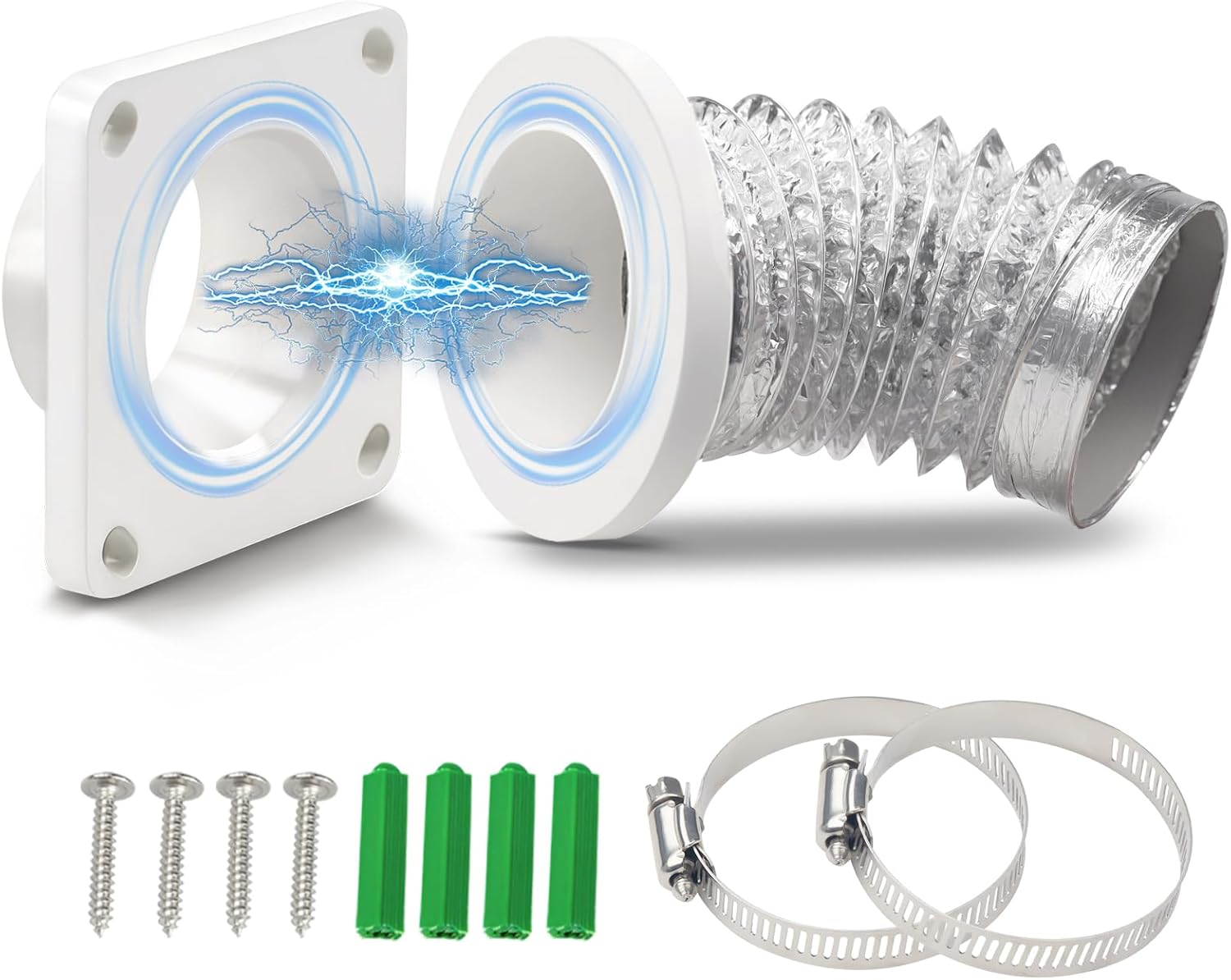 Magnetic Dryer Vent Coupling-Quick Connection and Disconnection Strong Magnet Self-Alignment Design Quick-Installation Dryer Magnetic Vent Connector Airtight Seal Dryer Vent Connector Kit