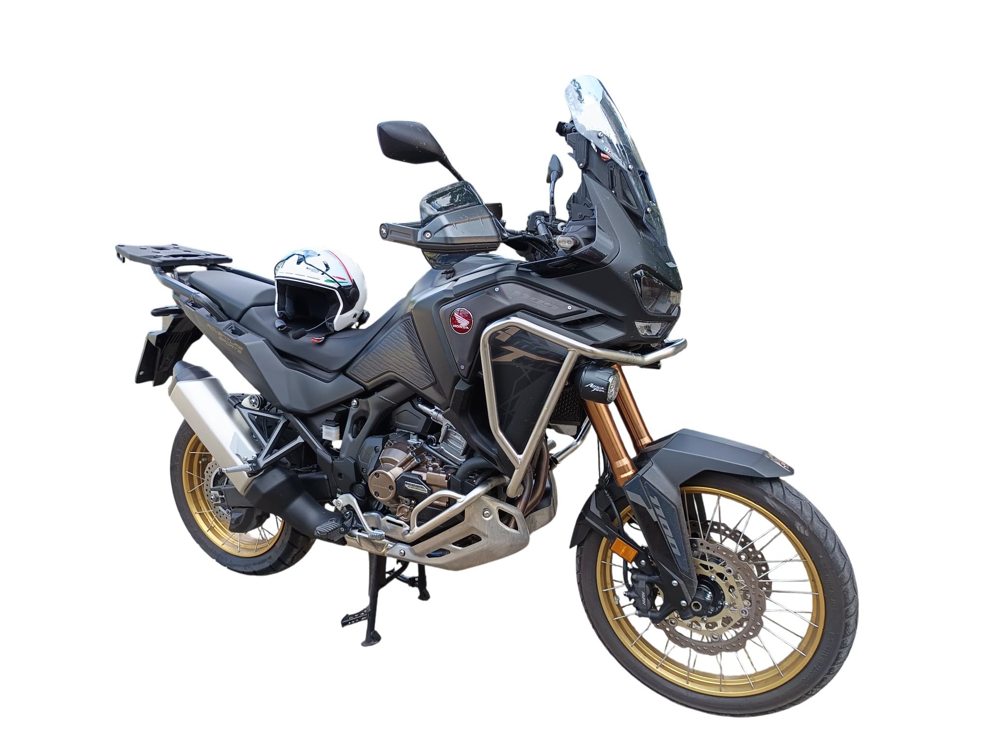 3DPRINTOK KIT PARA CATENA per Honda Africa Twin 1100 dal 2020 al 2025 Accessori Utili protezione quasi totale da spruzzi schizzi grasso olio catena su cerchio e ruota posteriore trasmissione