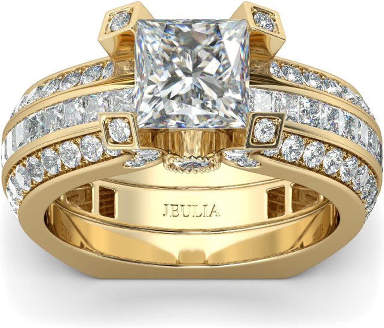 Jeulia Diamond Wedding Ring Set for Women: Sterling Silver Interchangeable Halo Bridal Set Engagement Anniversary Promise Ring Valentine's Jewelry Gift with Box - Image 5