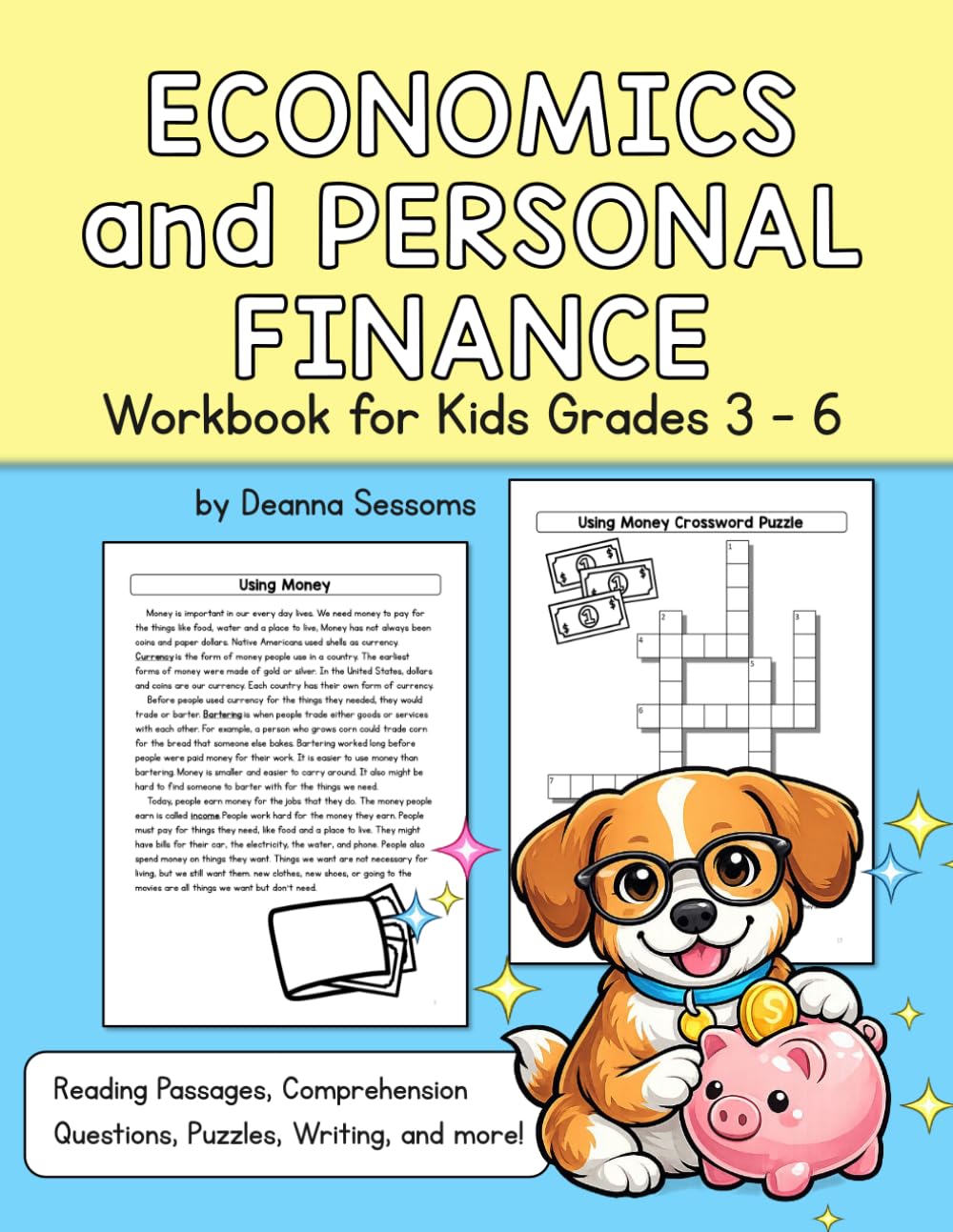 Economics and Personal Finance Workbook for Kids Grades 3 - 6: Reading Passages, Comprehension Questions, Puzzles...