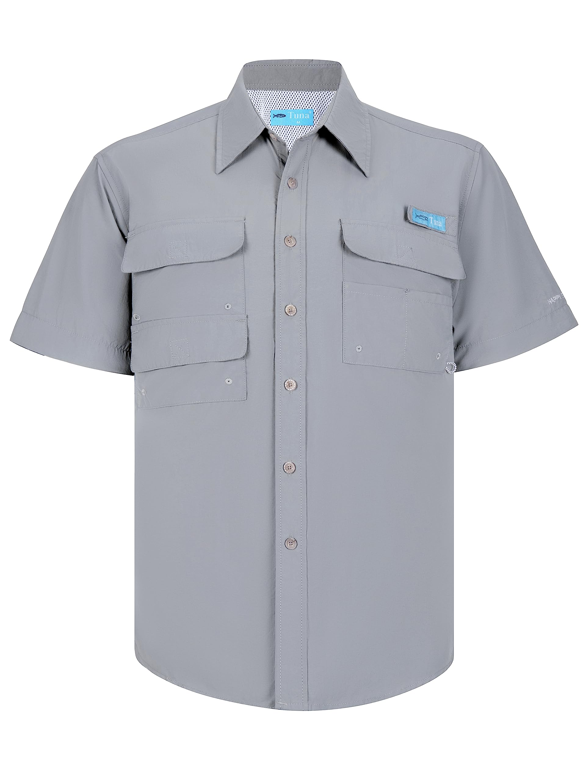 TunaMen's UV UPF 50+ Sun Protection Soild Waterproof Breathable Fast Dry SPF Hiking Fishing Short Sleeve Shirts