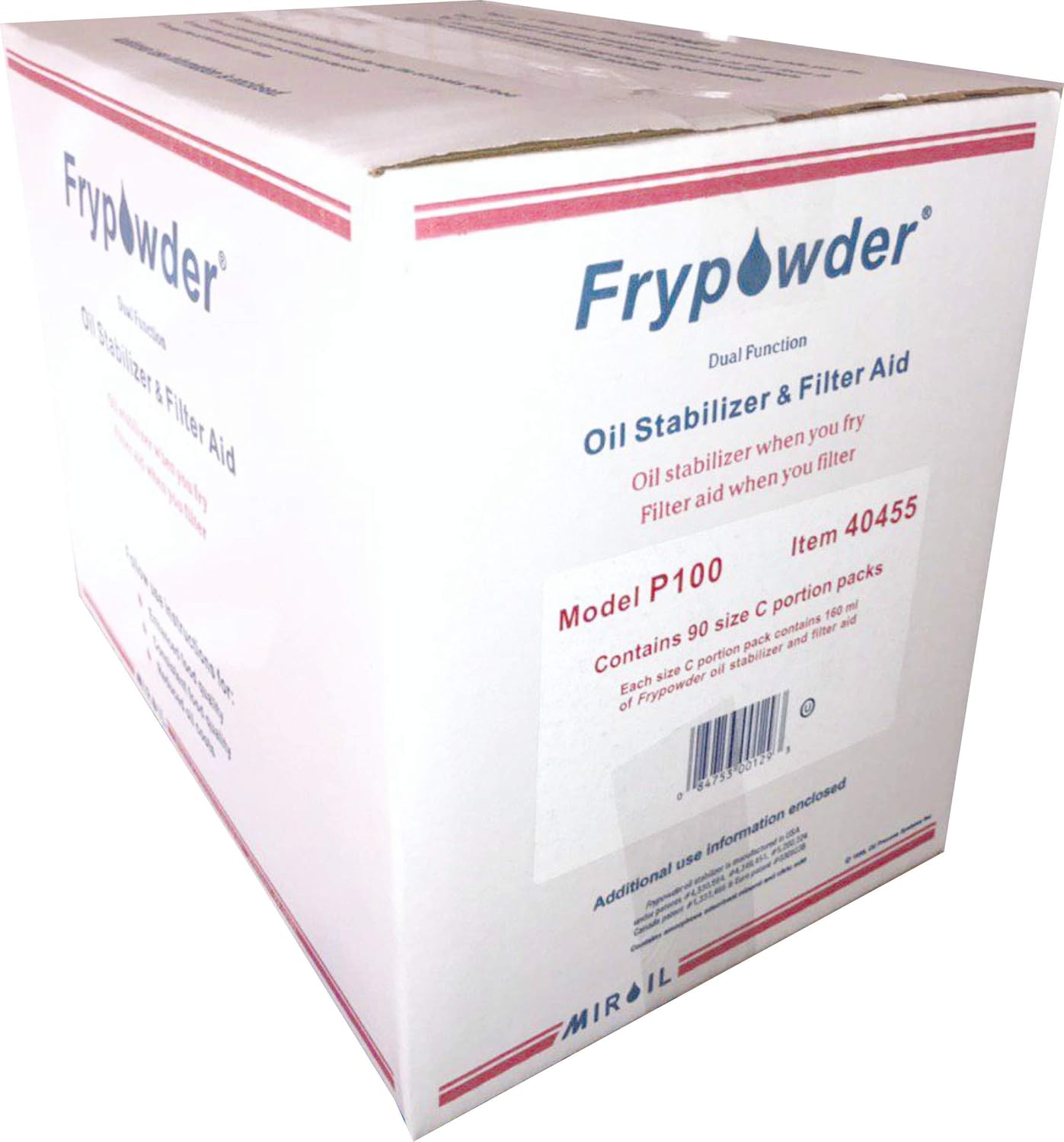 Suреr Sаlе 🛒 MirOil P100 -1 x CS of 90 x size C (160ml) Portion Packs for Fryers with Oil Capacities of Up to 40 lbs Item 40455 Fry Powder Oil Stabilizer Filter Aid, Remove Fry Oil Contaminants (1)