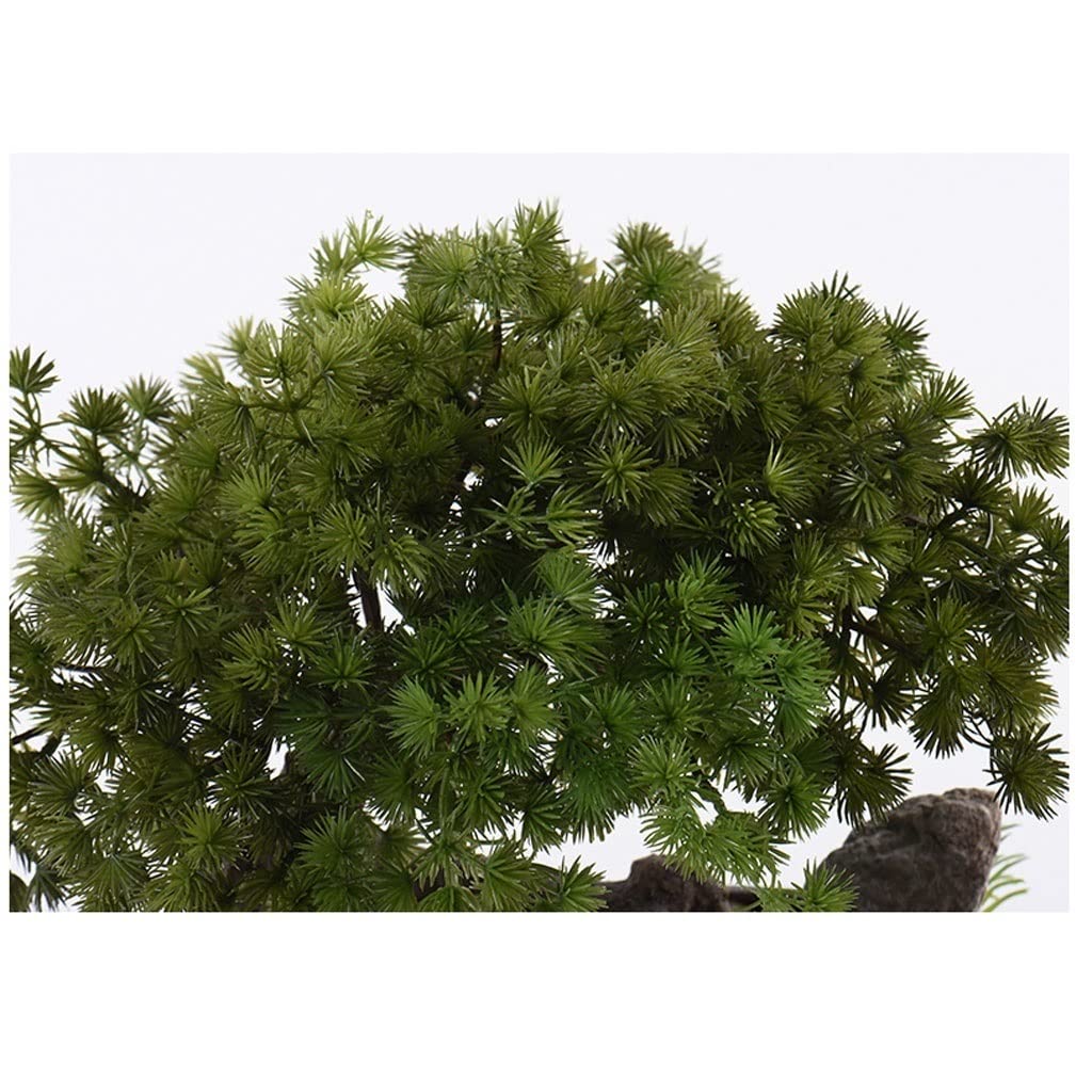 Bonsai Pianta Chinese Benvenuto Pino Tree Bonsai Ornamenti Piccolo Pino in vaso Decorazione Pino Decorazione Casa Soggiorno Soggiorno Tavolo da tè Piante in vaso artificiale, altezza 16 '' Pianta Arti