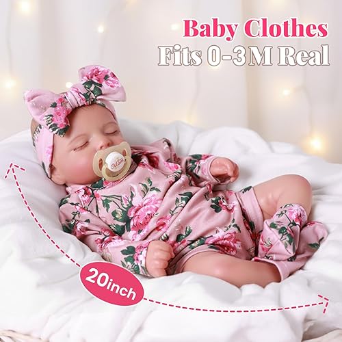 Miniatura 4 de BABESIDE Muñecas Reborn de bebés recién nacidos realistas - Muñecas de bebés niñas recién nacidas que duermen, cuerpo suave, de la vida real, con