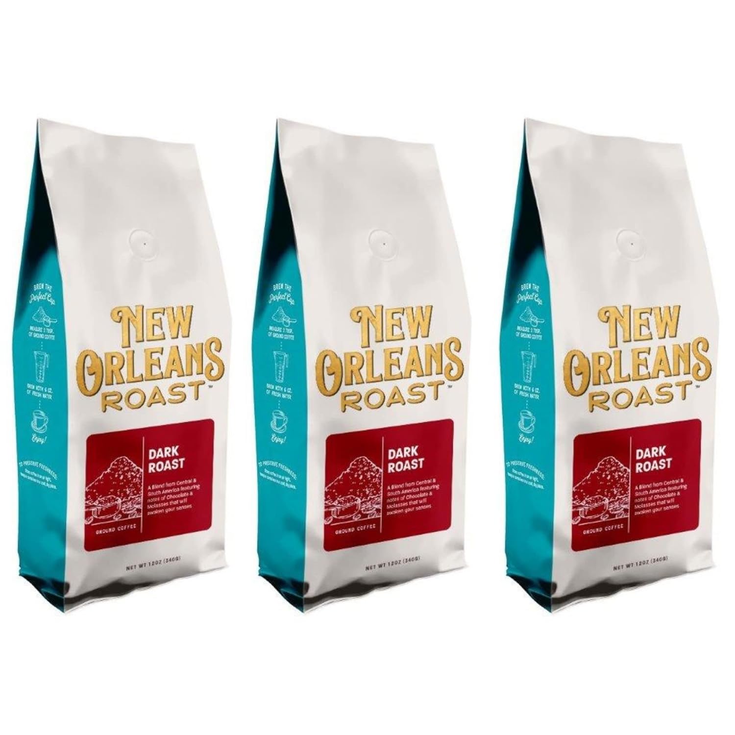 New Orleans Roast Dark Roast Ground Coffee - 3 Pack - Intense Flavor Experience
