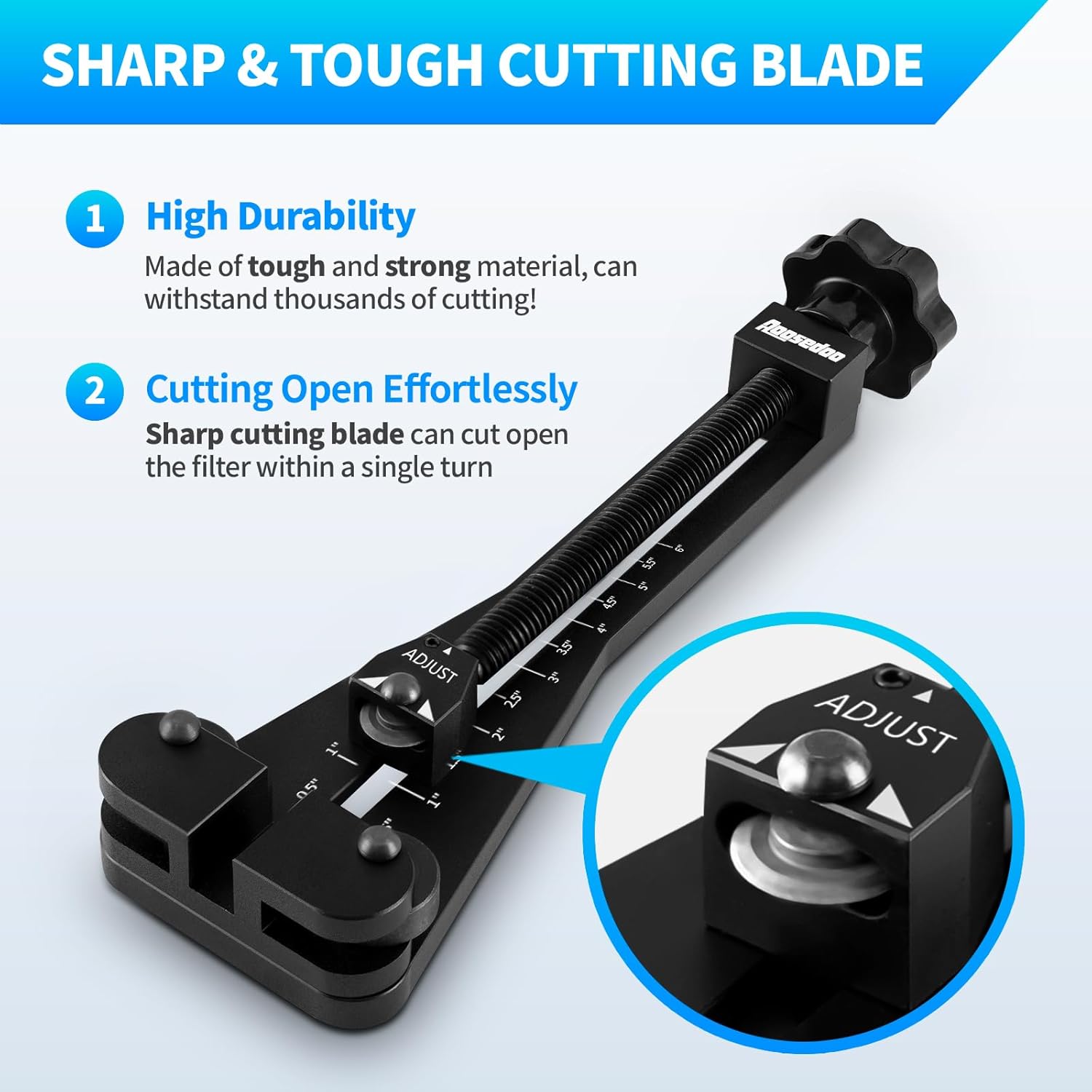 Oil Filter Cutter Oil Filter Cutter Cutting tool For Filter up to 5-3/4" in diameter Fits For Cars Boats Trucks Engine Oil Filter Black With one doube-ended AN Wrench Aluminum Blue