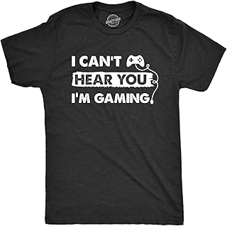 I Cant Hear You Im Gaming Video Gamer Controller Mens T Shirts | Funny T Shirts, Graphic Apparel for Men, Cool Gamer Short Sleeve, Sarcastic, Soft Cotton Blend, Novelty Tees for Guys