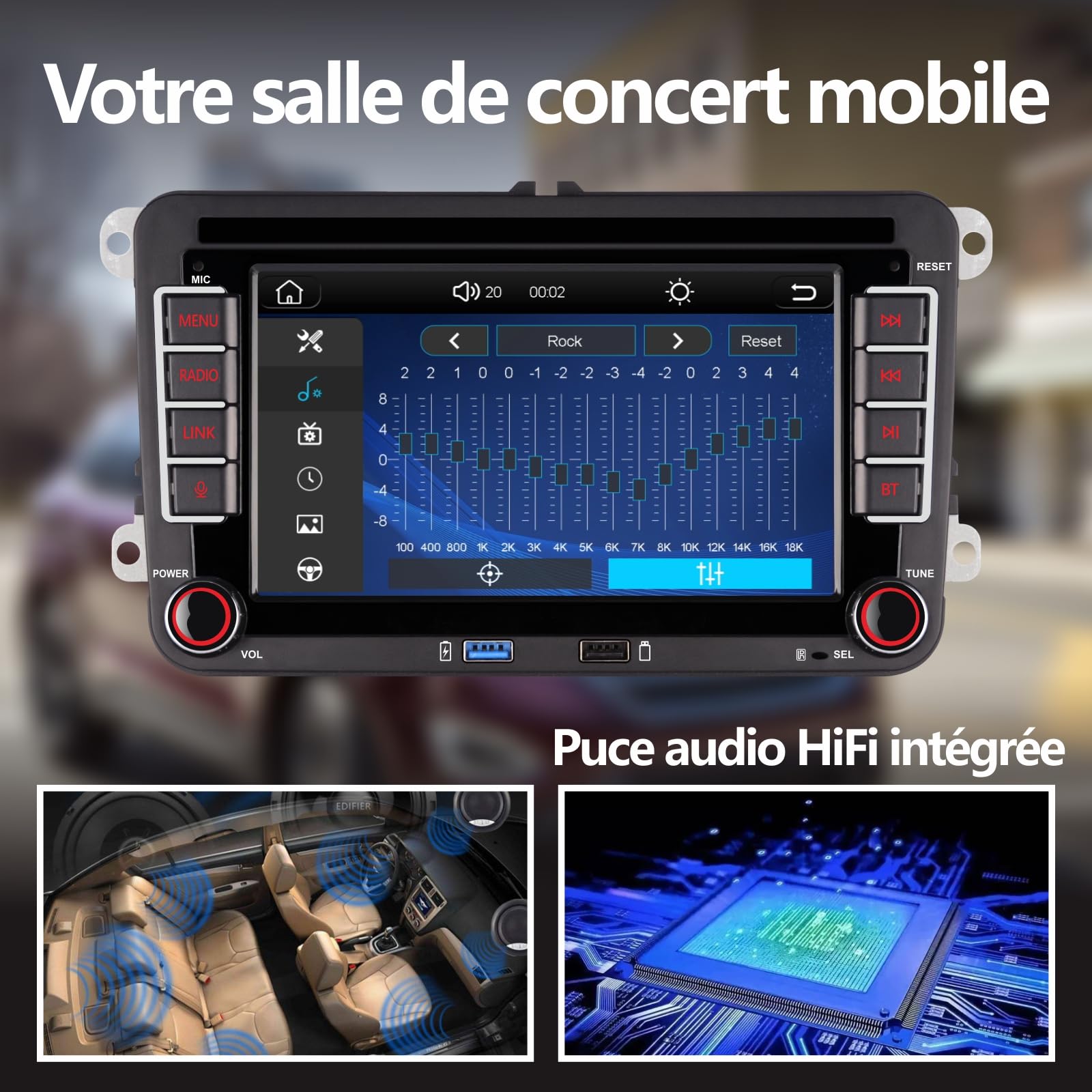 [Mise à Jour 2026] Autoradio Compatible avec CarPlay sans Fil Android Auto avec Bluetooth/FM/AM Radio/USB/Puissance élevée pour VW Golf 5 6 Passat Jetta Caddy EOS T5 Tiguan Touran CC Polo